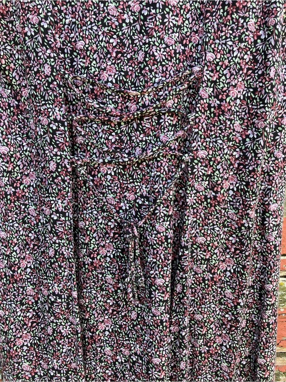 Paris Sport Club 90's Floral Button Front Maxi Dress Purple & Green Ditsy Floral - Picture 15 of 15